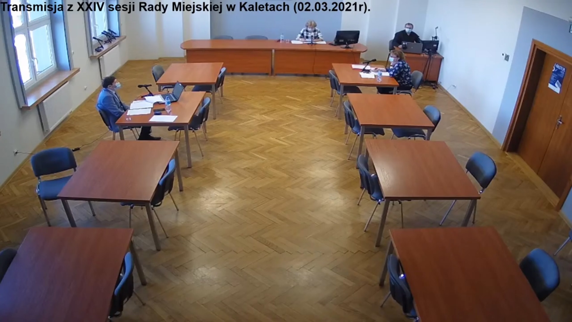 widok sali posiedzeń w trakcie obrad sesji Rady Miejskij